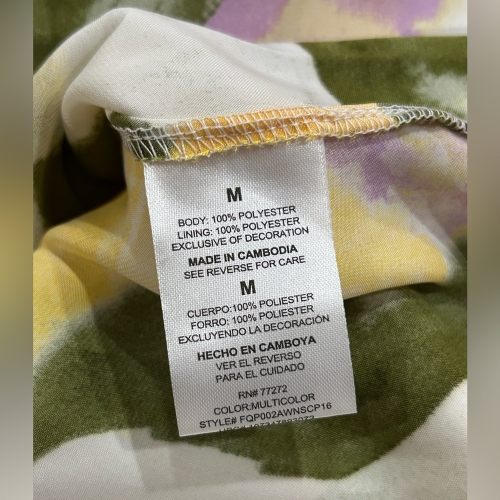 French Connection Long Shirt Dress Multicolor Abstract Print Size M New With Tag - Picture 11 of 12